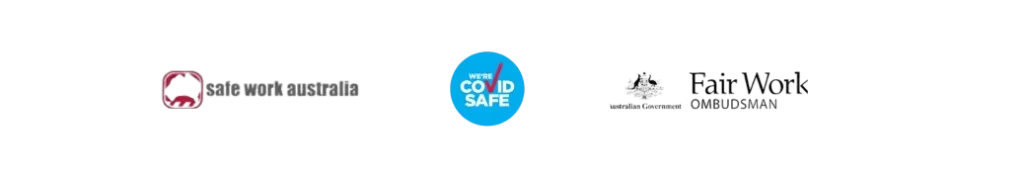 Safe Work Australia and Covid Free logos