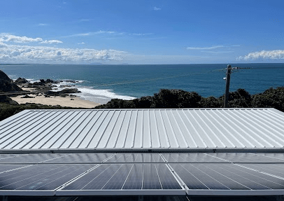 Roof with solar panels