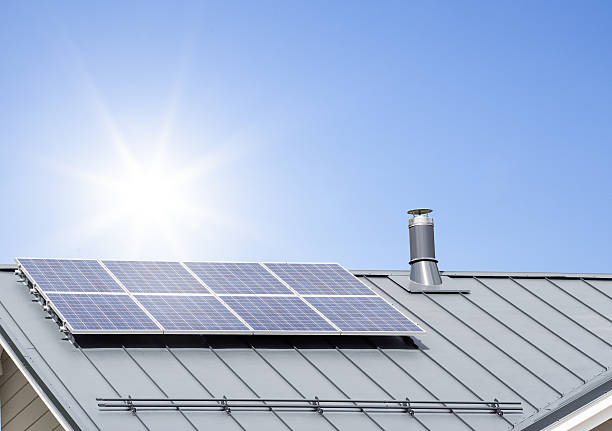 House with solar panels on the roof